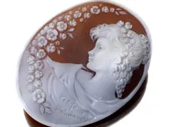 カメオ　ルース　82 貴婦人【作家サインあり】中古　rカメオ 楽天市場】カメオ ルース最高級シェルカメオMaestro Aniello