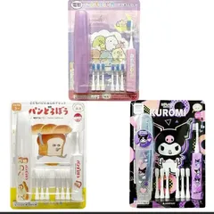 こどもハピカはじめてセット すみっコぐらし パンどろぼう クロミ サンリオ 電動歯ブラシ・ケース・替えブラシ6本 子ども用歯ブラシ 口腔ケア デンタルケア