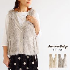 【期間限定SALE■】【クーポン対象】【送料無料】American Fudge ファー × フェイクレザー ベスト 秋 冬 トップス アメリカンファッジ 89-504647