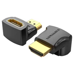 【特価商品】VENTION HDMI 90度 オス - メス 変換 アダプター L字 90度 4K/60Hz 3D スリム コネクタ 直角 HDMI延長アダプタ 狭い場所対応 (HDMIアダプター1個入り/AIOB0)
