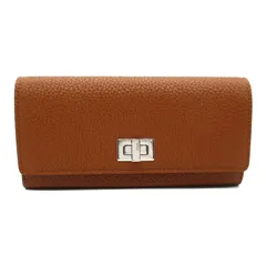 フェンディ FENDI 二つ折り長財布 ピーカブー ZIP長財布 ブラウン レザー ピーカブー ZIP長財布 レディース Used A