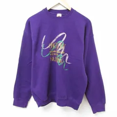 L/古着 フルーツオブザルーム 長袖 スウェット メンズ 90s NURSING クルーネック 濃紫 パープル 24oct08 中古 スエット トレーナー トップ