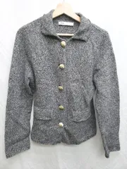 ◇ ZARA ザラ メランジ 金ボタン 長袖 ニット カーディガン サイズEUR L USA L MEX 30 ブラック グレー レディース P  【1408200009738】