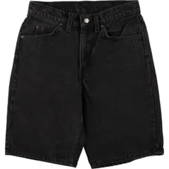 古着 90年代 リーバイス Levi's 550 RELAXED FIT オレンジタブ ブラックデニムショーツ ハーフパンツ USA製 メンズw31相当/eaa578224