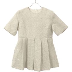 BIRTHDAY BASH バースデーバッシュ TWEED TUCK PEPLUM TOPS ツイードスパンコール ペプラムトップス  アイボリー F