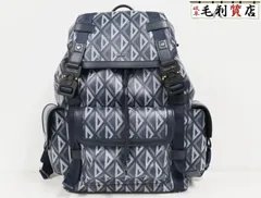 ディオール Dior CDダイヤモンド HIT THE ROAD ヒットザロード バックパック 1ESBA163CD ネイビー レザー 極上美品 リュックのサムネイル