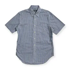 NAUTICA ノーティカ チェック柄 BD 半袖シャツ サイズ M /メンズ/水色系/WRINKLE RESISTANT