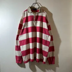 Ralph Lauren 90s ボーダーラガーシャツ ピンク XL相当