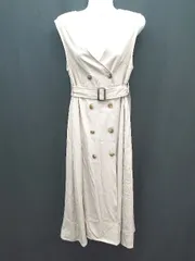 ◇ ◎ GRL フロントボタン フレア 大人カジュアル ノースリーブ ロング丈 ワンピース 表記なし ベージュ レディース E  【1308160032817】