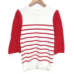 極美品✨ボーダーズアットバルコニー 22SS フレアスリーブトップニット 36 美品 22SS BORDERS at BALCONY ボーダーズアットバルコニー