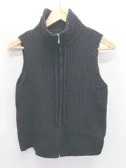 ◇ ⊇ UNITED COLORS OF BENETTON ユナイテッド ウール100％ ニット ベスト サイズS ブラック レディース E  【1411130009396】