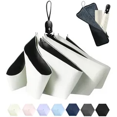 [JIS規格] 日傘 折りたたみ傘 ワンタッチ自動開閉 傘カバー 212g 晴雨兼用 折りたたみ傘 丈夫 軽量 折り畳み傘 女性 コンパクト 傘 折畳傘 レディース メンズ 日傘 uvカット 100 遮光 折り畳み GDEEL (ホワイト) 0