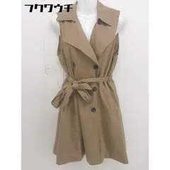 ◇ ◎ HK WORKS LONDON エイチケーワークスロンドン ベルト付 ノースリーブ コート サイズM ベージュ レディース  【中古】 【1111220015244】