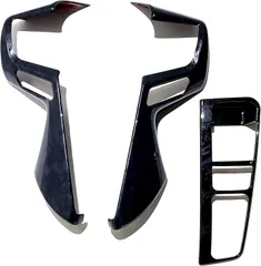 Flatland 互換品 アルファード 30系 ヴェルファイア 前期 後期 内装 カスタム パーツ アクセサリー ステアリングパネル パーキングブレーキスイッチ カバー セット(黒木目)