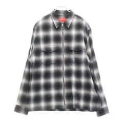 SUPREME (シュプリーム) 22AW Shadow Plaid Flannel Zip Up Shirt シャドウチェック柄 フランネル ジップアップシャツ ブラックのサムネイル