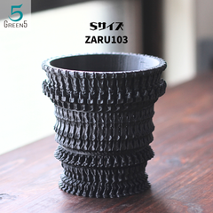3Dプリント鉢 3Dプリンター鉢 作家鉢 植木鉢 Green5【ZARU103S】90mm
