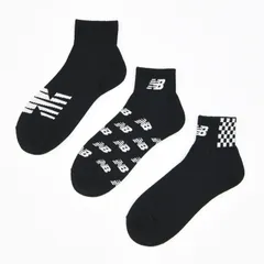 ニューバランス 靴下 3足組 メンズ レディース newbalance ミッドレングスミッドレングス3Pソックス 23-29cm  ロゴソックス スポーツ   くつ下  男女兼用 ブラック 黒  /LAS35705-AS8