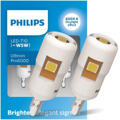 フィリップス ポジションランプ LED T10 6000K 90ルーメン 2個入り 車検対応 PHILIPS 11961CU60X2