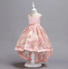 発表会ドレス 子供ドレス ロングドレス 子供　女の子 結婚式 発表会　チュールスカート ロングドレス ワンピース ノースリーブ リボンドレス パーティードレス キッズ　子ども　ワンピース お呼ばれ/ピアノ演奏会 kaili05