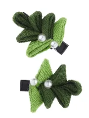 『在庫処分』 髪飾り 髪飾り おしゃれ つまみ細工 つまみ細工 和装 浴衣 造花 着物 葉 ヘアアクセサリー かわいい 2点セット 髪飾り GIRL] DO グリーン系 [TO