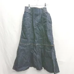 ◇ Θ FREE'S MART フリーズマート ウエスト両サイドにゴム入り ロング丈 フレア スカート サイズ S ブルー系 レディース E  【1410290054390】