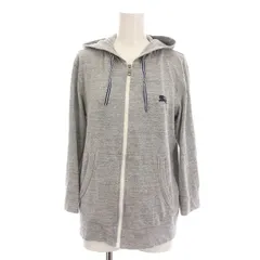 バーバリーブラックレーベル BURBERRY BLACK LABEL ジップアップパーカー スウェット 七分袖 2 グレー D1P38-537-04 /YMのサムネイル