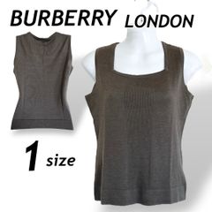 BURBERRY LONDON バーバリーロンドン レディース ノーリーズニット 1 ニットカットソー 綿 カシミヤ シルク スクエア ベスト FBD58-585-58 三陽商会 ブラウン系 (C15)★