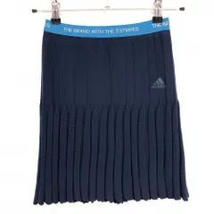 【美品】アディダス ニットスカート ネイビー×ブルー ウエストゴム  レディース XS ゴルフウェア adidas