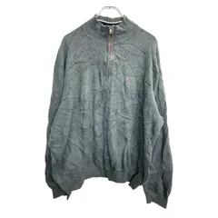 TOMMY HILFIGER ニット セーター XXLサイズ ハーフジップ グレー 古着卸 アメリカ仕入 t2411-3207