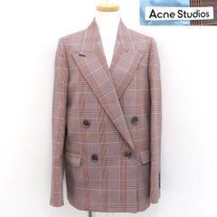 Acne Studios ダブルブレスト テーラード ジャケット グレンチェック #32 160/76A FN-WN-SUIT000193 ピンク系 JACKET アクネストゥディオズ ◆送料込◆質屋-10193