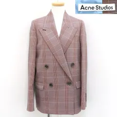 Acne Studios ダブルブレスト テーラード ジャケット グレンチェック #32 160/76A FN-WN-SUIT000193 ピンク系 JACKET アクネストゥディオズ ◆送料込◆質屋-10193