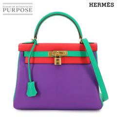 未使用 展示品 エルメス HERMES ケリー 28 シェーブル パーソナル SPO パルム ブーゲンビリア ミント 2way ハンド ショルダー 90290900のサムネイル