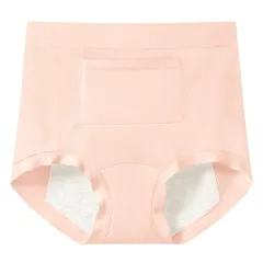 温活サニタリーショーツ 綿95％ カイロポケット付き お腹すっぽり 深ばきタイプ 冷え性対策 広い防水布 伸縮性 生理用ショーツ 足回り痛くない 黒 rss-011