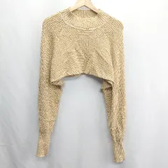 ◇ ⊇ COCODEAL ココディール 綿混合 クロップド丈 長袖 ニット サイズ2 キャメル系 レディース E  【1410100049530】