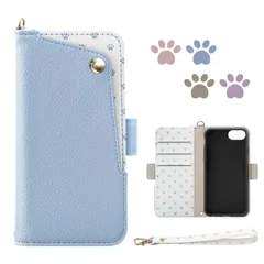 【在庫セール】iPhone iPhone 7 カバー iPhone 女性 マグネット式 足跡 iPhone SE 猫 ケース 第2/3世代 ケース カード入れ収納 横置きスタンド ケース アイフォン se2 可愛い スマホカバー PUレザー SE3/SE2 外