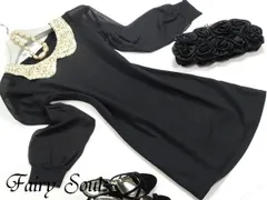 ★送料無料★フリー★レースとスパンコールの襟がキュートなワンピ(OPN7648)