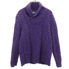 ポロバイラルフローレン ウールブレンド 長袖 ショールカラー セーター M パープル Polo by Ralph Lauren ニット メンズ