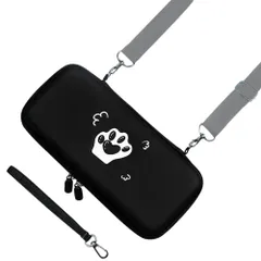 【人気商品】HIGHAWK Switch収納 Nintendo Switch用ケース ショルダー 保護 カバー 防水 猫肉球 可愛い 防塵 耐衝撃 ニンテンドー用 任天堂スイッチ カード収納（Switch専用・ブラック）