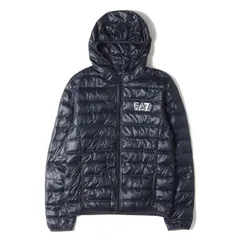 美品 EMPORIO ARMANI エンポリオアルマーニ ジャケット サイズ:M ワンポイントロゴ フーディー ライト ダウン ジャケット 8NPB02 PN29Z アウター ブルゾン EA7 ネイビー 紺のサムネイル