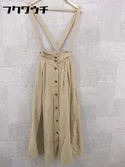 ◇ ◎ alicia PAGEBOY アリシア ページボーイ サスペンダー ベルト付 ロング フレア スカート サイズF ベージュ レディース 【中古】 【1002801202828】