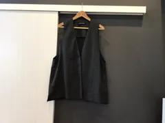 250738 mizuiroind ストレッチ Vネック Aライン ベスト ジレ ネイビー