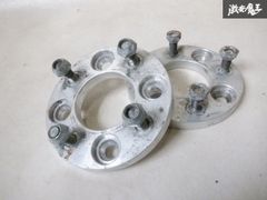 社外 メーカー不明 約15mm ワイドトレッドスペーサー ワイトレ 2枚 4穴 PCD114.3 ハブ径 約73mm M12×P1.25 ナット付 即納 棚24-3