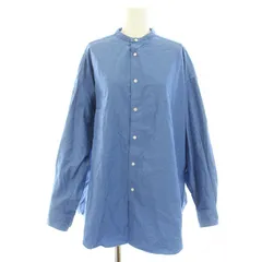 グラフペーパー Graphpaper オックスフォードオーバーサイズドバンドカラーシャツ Oxford Oversized Band Collar Shirt ブラウス 長袖 F サックスブルー GL233-50027B /YTのサムネイル