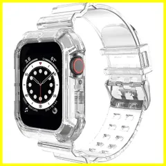 【在庫処分】クリア 耐衝撃ベルト iWatch 透明 Series 一体型交換用ベルト 49mm 45mm スポーツバンド 44mm アップルウォッチバンド 42mm 41mm バンド 40mm watch 38mm 9/Ultra2/Ultra/8/7/6/