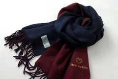 ミラショーン マフラー 無地 ロゴ ブランド レディース ネイビー/ワイン mila schon 【中古】のサムネイル