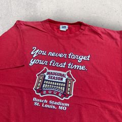 US古着 Lee MLB Busch Stadium カージナル Cardinals Tシャツ XL レッド