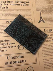 カードケース　パスケース　本革　型押し