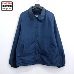 80s USA製 vintage Champion 無地 裏地ボア コーチジャケット メンズ 表記Lサイズ