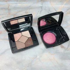 ［良品］Christian Dior クリスチャン ディオール 5 COULEURS サンク クルール 646 30 MONTAIGNE アイシャドウ CHANEL ジュー コントラスト パウダー ブラッシュ フクシア チーク 2点セット 01-0219
