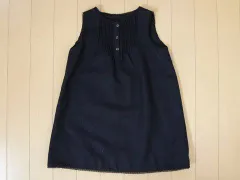 ボンポワン ボンポアン bonpoint アウトレット 子供服 女の子 3歳 約 95cm ベビー ジャンパースカート 紺 無地 ウール 秋 冬 ★3 ガールズ 女児 キッズ ベビー 【中古】 ユーズド リサイクル 古着 子ども服 こども
